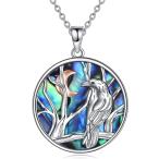 【並行輸入品】YFN Raven Crow Necklace Sterling Silver Crescent Raven Pendant Neckl