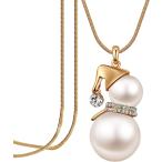 ショッピングsnowman 【並行輸入品】Big Pearl Snowman Pendant Sweater Chain Gold Silver Long Necklace Ch