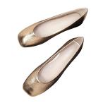 ショッピングsailing 【並行輸入品】SAILING LU Women's Ballet Flats Gold PU Leather Dress Shoes Rhin