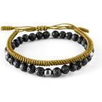 編み込みロープと溶岩ビーズブレスレ...