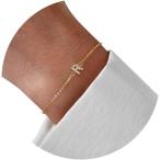 ショッピングミニマリスト 【並行輸入品】クラシック ミニマリスト イニシャル ブレスレット レディース ガールズ 18Kゴールドメッキ リンクチェーンブレスレット 上品なキュー