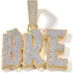 【並行輸入品】GUIYING カスタムメイド アイスアウト チェーンペンダント イニシャル文字ネックレス ヒップホップ ネームネックレス ダズルクリス