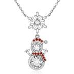 ショッピングsnowman 【並行輸入品】Fenthring Christmas Snowman Necklace for Women Snowman Snowflake Nec