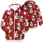 ショッピングsnowman 【並行輸入品】Snowman Zip Up Hoodies for Women Girls Christmas Themed Holiday