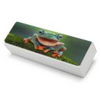 [ параллель импортные товары ]Pylon Blue Laughing Tree Frog Glasses Case for Women Men PU Eye