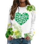 [ параллель импортные товары ]Womens St Patricks Day Shirt Funny Long Sleeve Shirts for Women