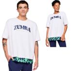 ズンバ ZUMBA Out Loud ロゴ クルーネック ダブルレイヤー Tシャツ ホワイト ユニセックス メンズ レディース 取り寄せ