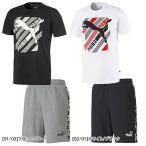 プーマ PUMA 半袖 Tシャツ スウェット ハーフパンツ メンズ 上下セット 581909 582820 サッカー フットサル 綿シャツ フリース パンツ メンズ
