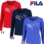 2018年NEWモデル フィラ FILA ロングスリーブグラフィックＴシャツ VL1768 レディース テニスウェア Tシャツ 長袖 練習 プラシャツ 練習着 吸汗速乾