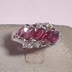 pt900ルビー5石ダイヤリングused