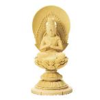 仏像 仏具 総白木 丸台座 大日如来像 (真言宗) 3.0 木地