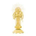 仏像 仏具 総柘植 八角台座 十一面千手観音菩薩 櫛光背 4.0