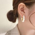 Yahoo! Yahoo!ショッピング(ヤフー ショッピング)ピアス フープピアス アクセサリー ファッション雑貨 パール ゴールド ギフト 韓国 ファッション  フープラインパールピアス