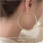 Yahoo! Yahoo!ショッピング(ヤフー ショッピング)ピアス フープピアス プレートピアス クラッシュプレート 韓国 ファッション スリムクラッシュプレートフープピアス