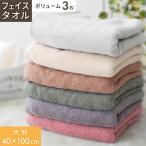 タオル フェイスタオル 毛羽落ちにくい 3枚セット 40×100cm ボリューム 綿100％ 無地 日常使い デイリーユース towel タオル フェイス 硬め 乾きが早い タオル