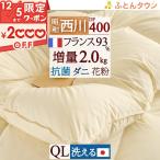 1000円引クーポン★羽毛布団 クィーンサイズ 昭和西川 ドイツ産ホワイトダウン85% 増量2.0kg ダウンパワー360 羽毛掛布団