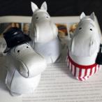 ムーミン パパ ママ 親子3体セット Moomin ムーミン レザーペーパーウェイト 革 レザー ディスプレイ おもり おもし 文鎮