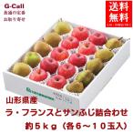 Yahoo! Yahoo!ショッピング(ヤフー ショッピング)山形産ラ・フランスとサンふじ詰合わせ 約5kg（各6〜10玉入） 送料無料（一部地域を除く） ジェイエイてんどうフーズ　ラフランス　りんご　果物ギフト