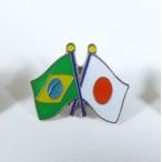 国旗ピンバッジ（日本・ブラジル友好旗）