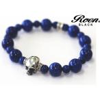 RoenBLACKブレスレットロエンアクセサリーソーダライトスカル数珠レデ...