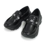  moon Star колено mo спортивные туфли Loafer Junior NM J140 CHUNKY LOAFER черный толщина низ ребенок обувь девочка обувь симпатичный модный moonstar ni-mo