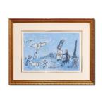 マルク・シャガール「画家とその二重像」リトグラフ