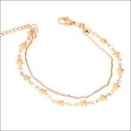 Yahoo! Yahoo!ショッピング(ヤフー ショッピング)ブレスレット ステンレス チェーン 2連 ピンクゴールド スイートスター マリーナ / 20代 30代 40代 プチギフト  /  金アレ対応 /ジーラブ