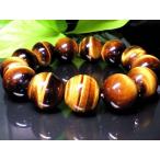 天然石 数珠ブレスレット 大玉高級タイガーアイ虎目石16ミリ人気数珠 パワーストーン 宝石質 高品質 お守り 心機一転 / 京海堂