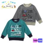 ショッピングバブ バブチップ トレーナー 男の子 子供 100 110 120 大掃除 知育 ショベルカー 乗り物 電車 消防車 車 刺繍 プリント 長袖