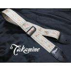Takamine TGS-6/WH タカミネ ギター・ストラップ 白 花柄 日本製/Made in Japan