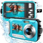 ショッピングデジカメ 4K デジカメ 防水 水中カメラ 防水カメラ 3M防水 ケース不要 デュアルスクリーン 自撮可能 操作簡単 防水 軽量 コンパクト1250mAhバッテ
