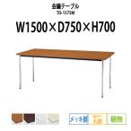 会議テーブル TD-1575M W1500XD750XH700mm 丸脚・棚なし メッキ脚タイプ 会議用テーブル ミーティングテーブル 長机 おしゃれ 会議室