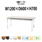 会議テーブル TDS-1260TK W1200XD600XH700mm 角脚・棚付 ソフトエッジ メッキ脚タイプ ミーティングテーブル 長机