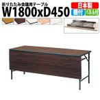 会議用テーブル 折りたたみ TWS-1845PT W1800xD450xH700mm 塗装脚 パネル付 棚付 会議テーブル 折り畳み 折畳 ミーティングテーブル 長机