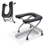  мобильный туалет складной простой туалет портативный сиденье для унитаза нержавеющая сталь сталь портативный туалет туалет стул строительство площадка рыбалка высокий King наружный жизнь party кемпинг 