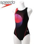 ◆◆□送料無料 メール便発送 ＜スピード＞ Speedo ジャパンドットスーツ(レディース／フィットネス水着／ワンピース) SFW02006 (KR：ブラック×レッド) 競泳水