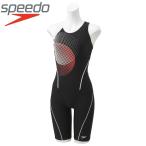 ◆◆□送料無料 メール便発送 ＜スピード＞ Speedo ジャパンドットニースキン(レディース／フィットネス水着／オールインワン) SFW12006 (KW：ブラック×ホワイ