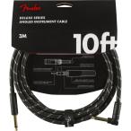 Fender Deluxe Series Instrument Cable, Straight/Angle, 10' Black Tweed ギター/ベースケーブル フェンダー
