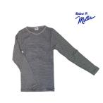 ショッピングミラー MILLER　ミラー　USA製　アメリカ製　本物 L/S BORDER TEE ミラー長袖ボーダークルーネックＴ　グレー×ネイビー