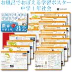 Gakupo お風呂でおぼえる学習ポスター 中学1年社会(暗記シート付) 防水 教材 勉強 暗記 社会 地理 歴史