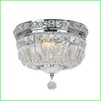 Elisa Chrome and Crystal Flushmount Chandelier