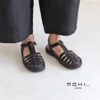 mohi モヒ レザーグルカサンダル メッシュサンダル バックストラップサンダル フラットサンダル GU2-609 レディース 牛革 本革