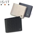 最大49%★12/1限定 IS/IT 二つ折り財布 メンズ レディース 本革 革 イズイット 財布 二つ折り ブランド 小銭入れあり コンパクト シンプル ポリマー 989605