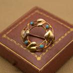 アンティーク ターコイズ 9ctゴールド ブローチ