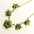 ヴィンテージ エナメル ネックレス ライトブルーフラワー