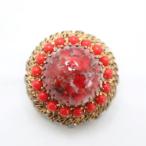 Vintage Brooch ヴィンテージ ブローチ オーストリア製 レッド　
