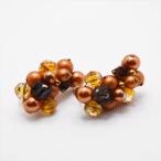 Trifari Vintage Earrings トリファリ ヴィンテージ ブラウン　ビーズイヤリング