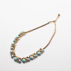 Trifari　トリファリ　ヴィンテージ  ネックレス　ミルキーターコイズブルー　ラインストーン