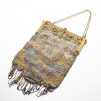  античный бежевый × голубой цветочный узор party бисер сумка зеркало имеется 