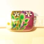 帯留／ガラスとんぼ玉／和装小物／はこべ